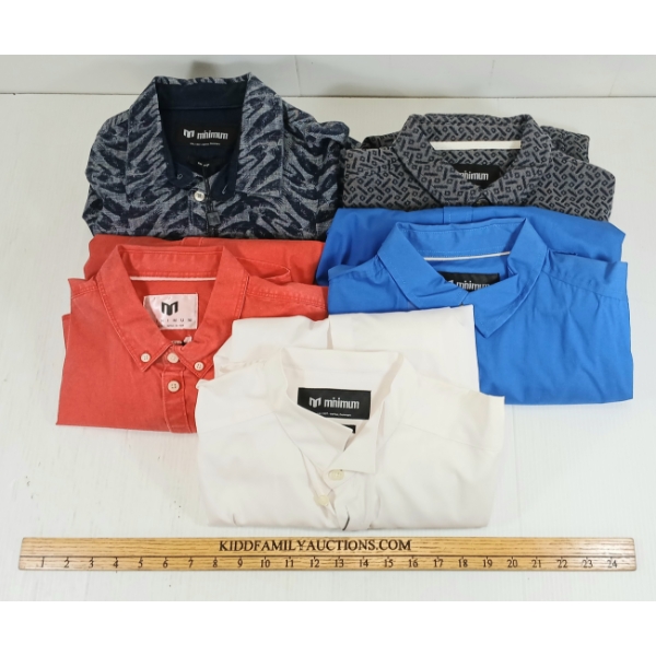 LOT OF 5 - MINIMUM MEN'S LARGE DRESS SHIRTS