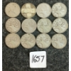Image 1 : LOT OF 12 - 1941-1947 CDN 25 CENT COINS 