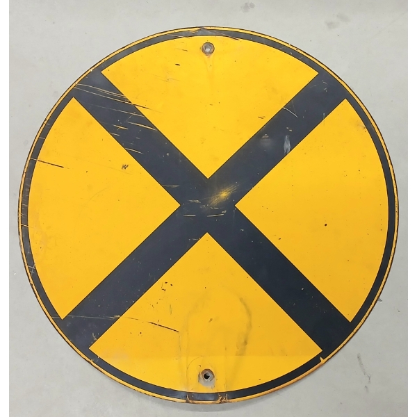 RAILROAD CROSSING - SINGLE SIDED METAL SIGN