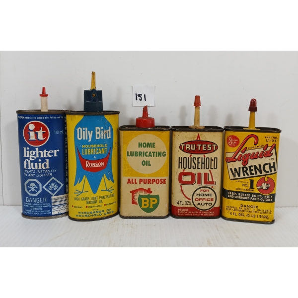 LOT OF 5 - MISC OILERS - INCL BP & TRUTEST, ETC.