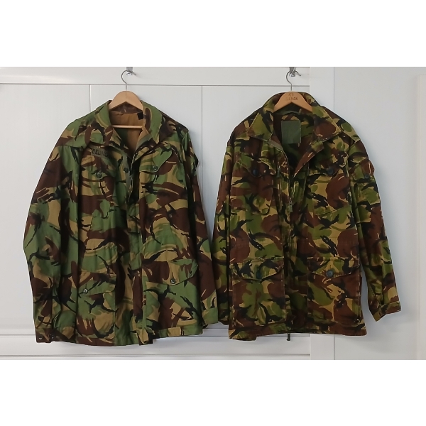 LOT OF 2 - BRITISH DPM COMBAT JACKETS IN COLD WAR & 1980'S CAMO PATTERN