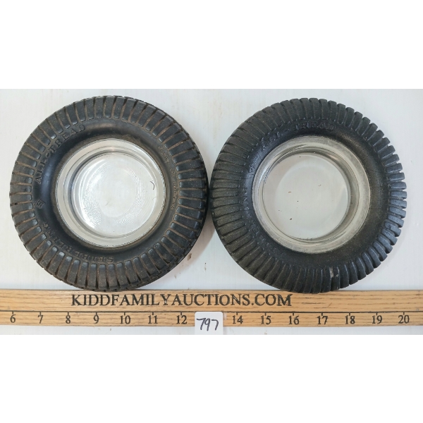 LOT OF 2 - SEIBERLING TIRE ASHTRAYS