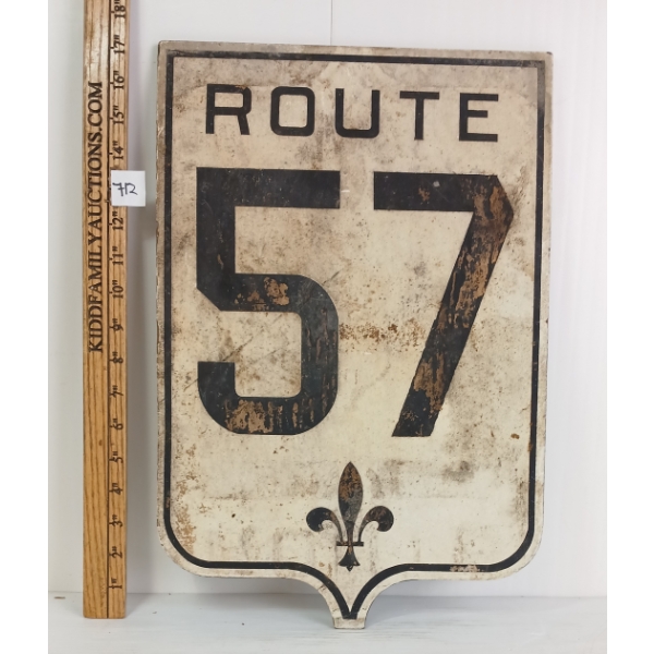 ROUTE 57 WOODEN SIGN