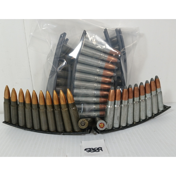 AMMO: APPROX 80X 7.62X39 MILITARY RNDS W/ STRIPPER CLIPS