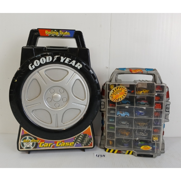 LOT OF 2 - HOT WHEELS CASE SETS W/ CARS