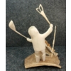 Image 5 : FISHERMAN & ARCTIC CHAR - SIGNED - ANTLER & WOOD