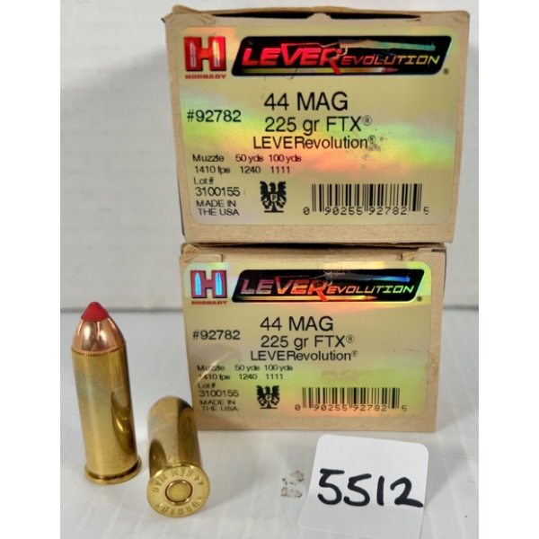 AMMO: 40X HORNADY .44 REM MAG - 225 GR POLY TIP