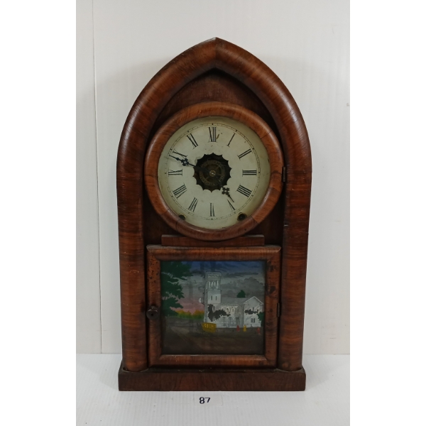 NEW HAVEN GOTHIC SHELF CLOCK W/ ALARM