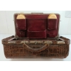 Image 5 : GENTLEMAN'S TRAVEL BAG - CROCODILIAN BELLY LEATHER W/ CONTENTS - EARLY 20TH CENTURY