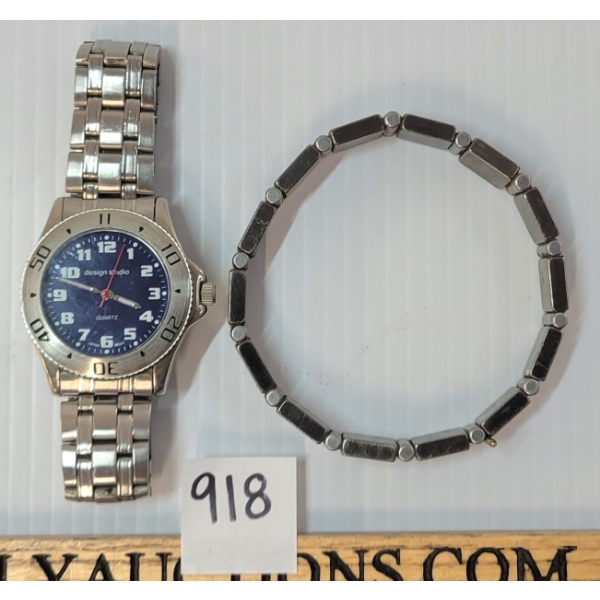 LOT OF 2 - DESIGN STUDIO QUARTZ WRIST WATCH W/ SPARE MAGNETIC BAND