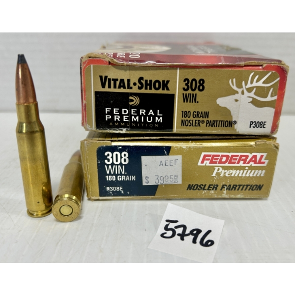 AMMO: 40X FEDERAL .308 WIN - 180 GR SP
