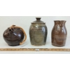 Image 5 : LOT OF 3 - TEAPOT, JAR & PITCHER STONEWARE POTTERY 