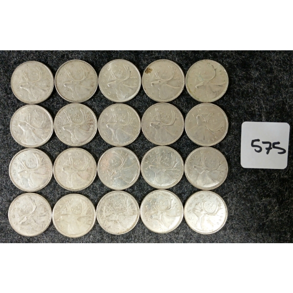 LOT OF 20 - 1968 CDN 25 CENT COINS