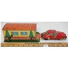 NO. 110 TIN FRICTION FIRE CHIEF CAR W/ FIRE DEPT GARAGE