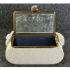 Image 2 : BEADED BOX CLUTCH PURSE W/ COMPACT MIRROR