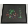 Image 3 : LOT OF 3 - AFRICAN TRIBAL SCENES BY DOUNGOUS - TEMPERA ON PAPER