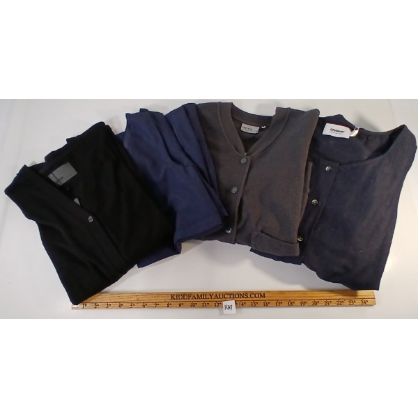 LOT OF 4 - WOMEN'S MINIMUM, LIFETIME & WESC CARDIGANS, JEAN ROMPER & MID LENGTH DRESS