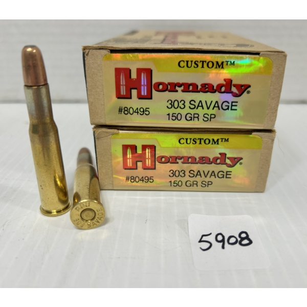 AMMO: 40X HORNADY .303 SAV - 150 GR. SP