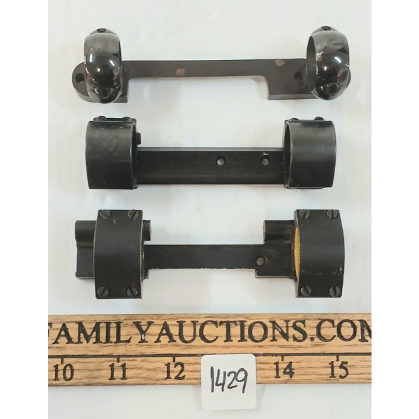 LOT OF 3 - MISC SCOPE BASES W/ RINGS