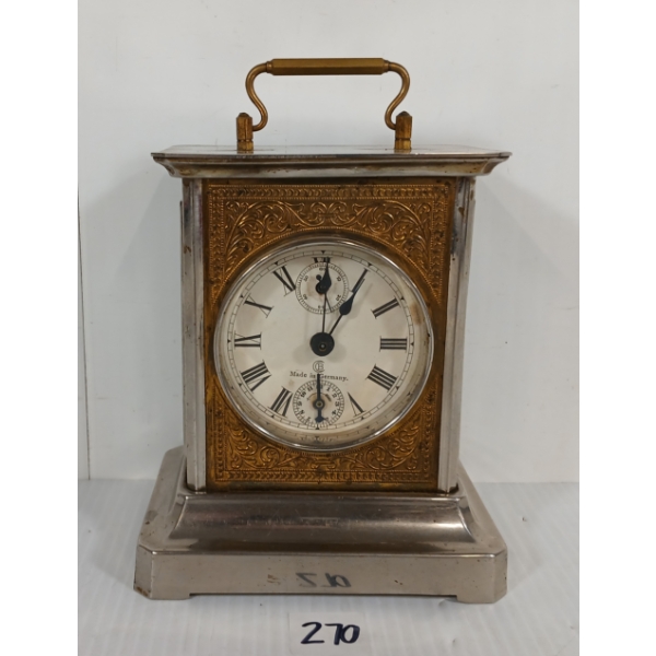 1890 GERMAN CARRIAGE 30HR MUSICAL ALARM CLOCK