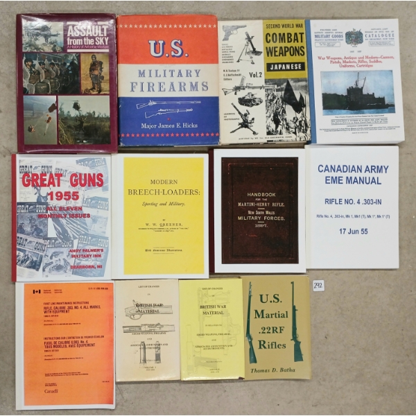 LOT OF 12 - MILITARY WEAPONS & HISTORY BOOKS - U.S., JAPAN, BRITAIN, ETC