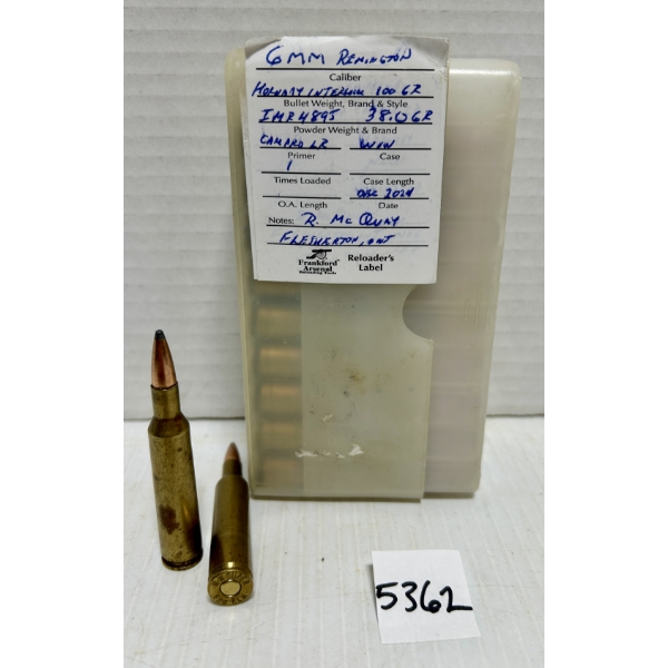 AMMO: 20X 6 MM REM 100GR. - RELOADS