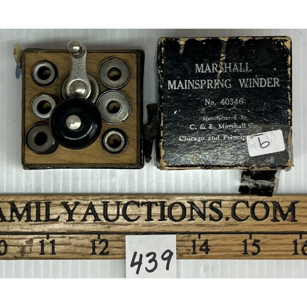 US WATCHMAKER'S MAINSPRING WINDER W/ ORIG BOX