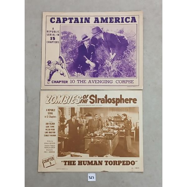 LOT OF 2 - ZOMBIES OF THE STRATOSPHERE" & "CAPTAIN AMERICA THE AVENGING CORPSE" POSTERS