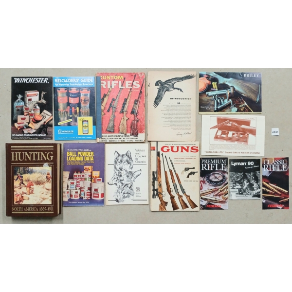 LOT OF 14 - RELOADING REFERENCE MANUALS - "HUNTING NORTH AMERICA 1885-1911," ETC