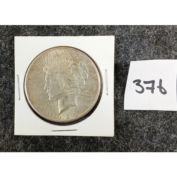 1922 U.S. SILVER PEACE DOLLAR 