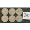 Image 1 : LOT OF 6 - 1943-1966 CDN 25 CENT COINS