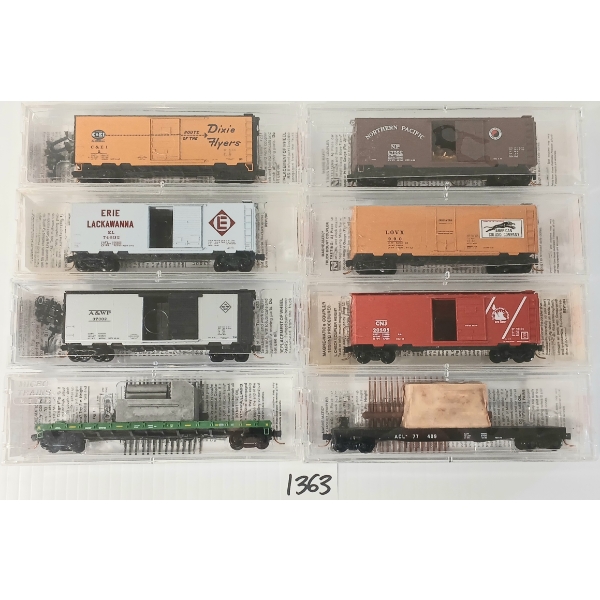 LOT OF 8 - MICRO TRAINS - ATLANTA & WEST POINT, ERIE LACKAWANNA, AMERICAN COLLOID CO., ETC