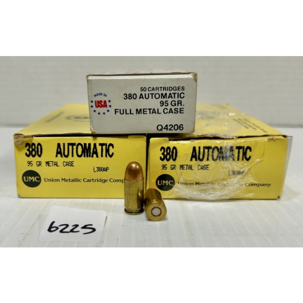 AMMO: APPROX 130X .380 ACP - 95 GR FMJ