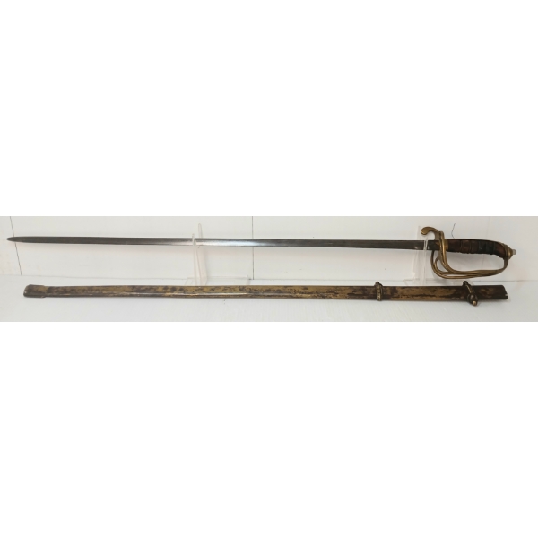 19TH CENT. AMERICAN EAGLE-HEAD PRESENTATION SWORD W/ SCABBARD