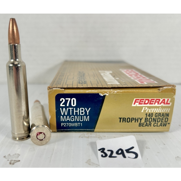 AMMO: 20X FEDERAL .270 WBY MAG - 140 GR SP