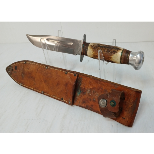 RH36 ANTLER HANDLE KNIFE W/ SHEATH