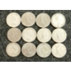 Image 2 : LOT OF 12 - 1949-1968 CDN 10 CENT COINS