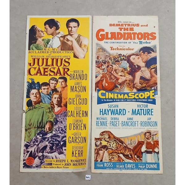 LOT OF 2 - 1953 "JULIUS CAESAR" & 1954 "DEMETRIUS & THE GLADIATORS" MOVIE POSTERS