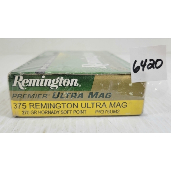 AMMO: 20X REMINGTON ULTRA MAG .375 REM ULTRA MAG - 270GR - SP - SEALED