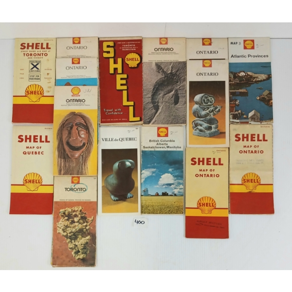 LOT OF 15 - 1960'S & 70'S SHELL MAPS - INCL ONTARIO & QUEBEC