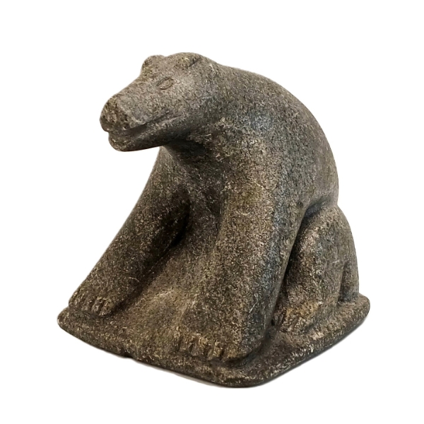 SITTING BEAR - SIGNED - STONE