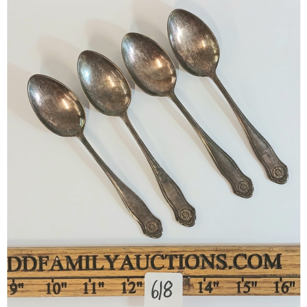 LOT OF 4 - WWII GERMAN WAFFEN-SS SILVER PLATED SPOONS