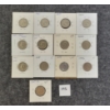 Image 2 : LOT OF 13 - 1940-50 CDN 5 CENT COINS