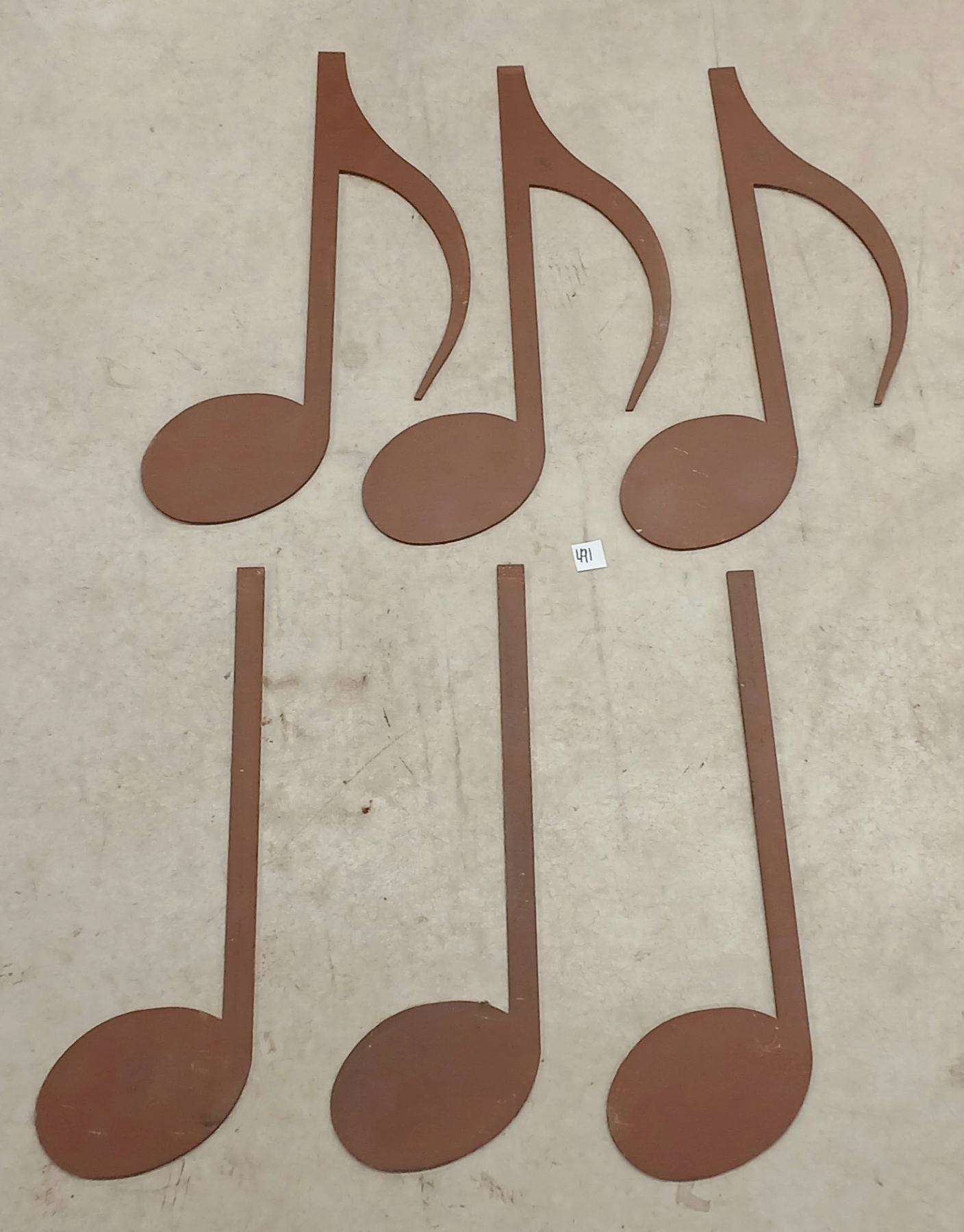 LOT OF 6 - MUSIC NOTES - LASER-CUT METAL WALL ART - Kidd Family Auctions
