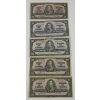 Image 1 : LOT OF 5 - CDN 1937 $10 BANKNOTES
