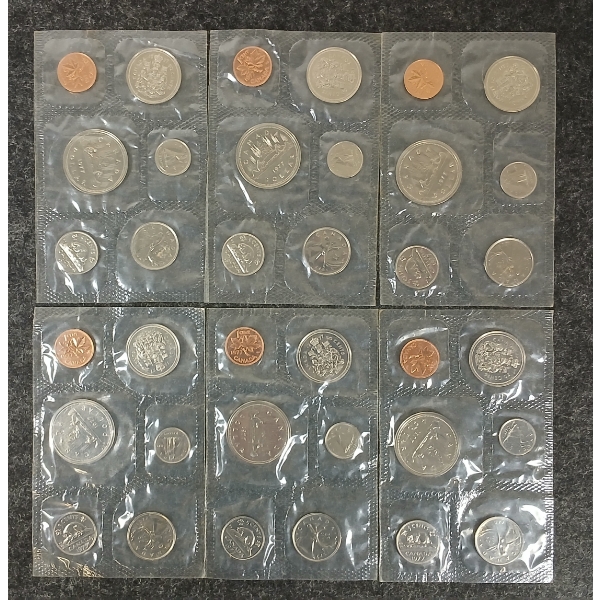 LOT OF 6 - 1977 CDN UNCIRCULATED PROOF SETS