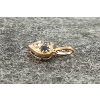 Image 2 : GOLD PLATED ROUND CUT NATURAL BLUE SAPPHIRE & CUBIC ZIRCONIA HEART PENDANT ($1,038.00 APPRAISAL)