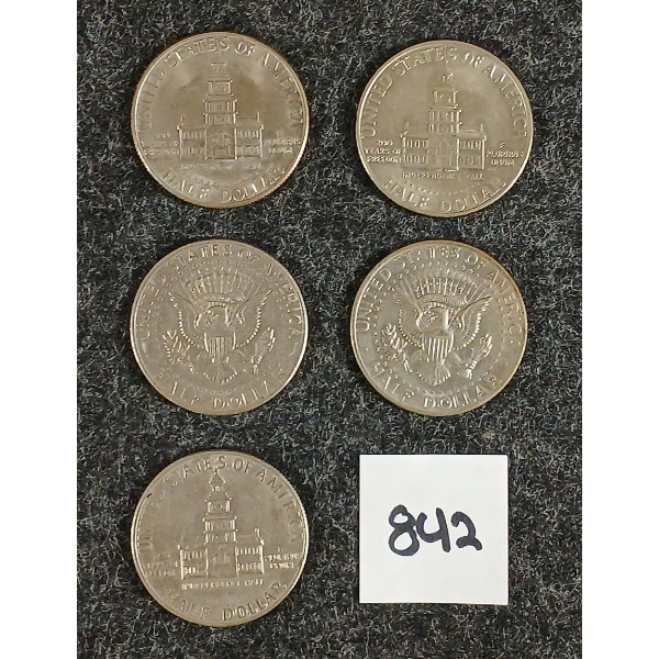 LOT OF 5 - 1972-1976 U.S. HALF DOLLAR COINS 
