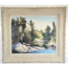 Image 1 : RIVER LANDSCAPE BY DICK GILLESPIE - FRAMED OIL ON CANVAS