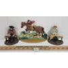 Image 1 : LOT OF 3 - HUNTER JUMPER DOOR STOP & AMISH MOTIF BOOKENDS - CAST FIGURINES